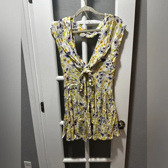 NWT Free People It Takes Two Wrap Dress in Ivory Combo - Picture 4 of 15